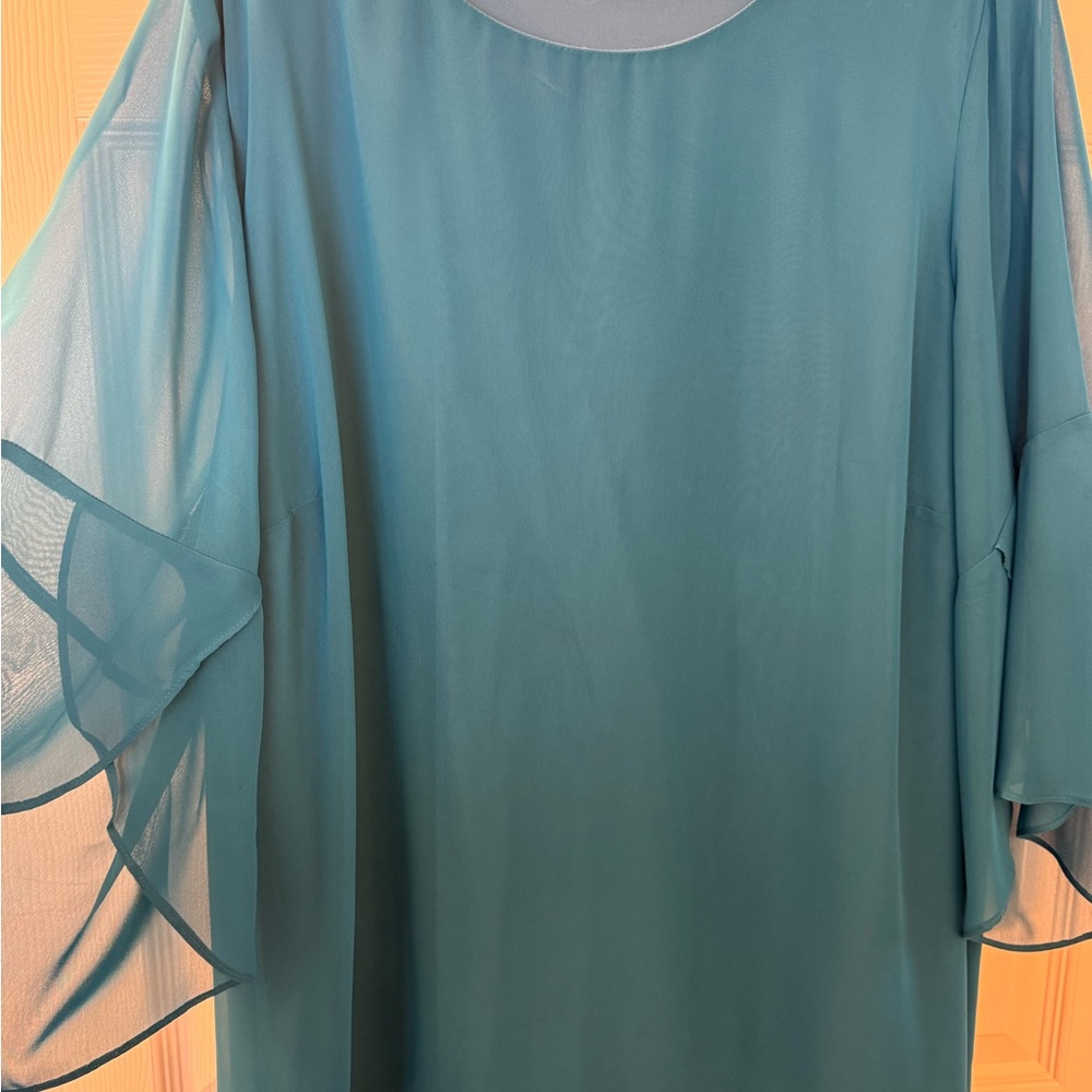 Elegant Lane Bryant Teal Chiffon Top